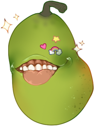 Kawaii Pear By Caringbears - Pear (377x483)