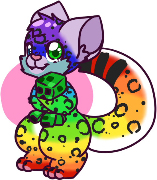 Rainbow Chibi Leopard Commission By Kawaii Fur Costumes - Cartoon (600x647)