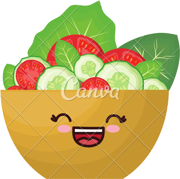 Kawaii Salad Bowl Icon - Salad Bowl Cartoon (800x800)