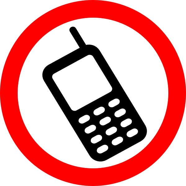 Cell Clip Art - No Cell Phone Safety Sign (600x600)