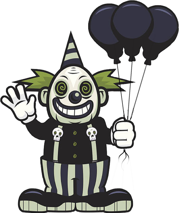 Ftescaryclowns Scaryclown Clown Scary Balloon Death - Evil Clown Clip Art (599x713)