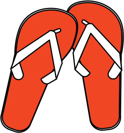 Flip Flops Illustration Cartoon Silhouette - Vector Graphics (550x550)