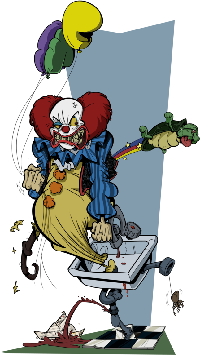 Pennywise The Clown Against His Nemesis, The Old Giant - Drawing (682x1171)