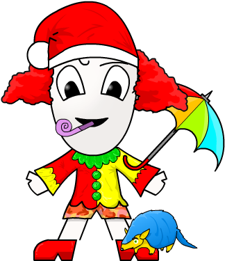 Ash Blue Cat Astro Clown - Clown (365x450)