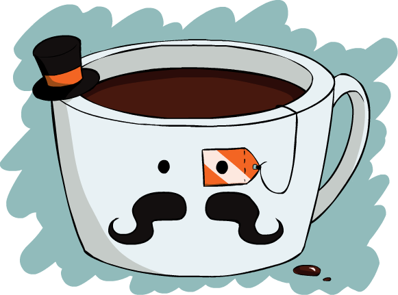 Tophat Teacup - Cup Of Tea Comic (581x431)