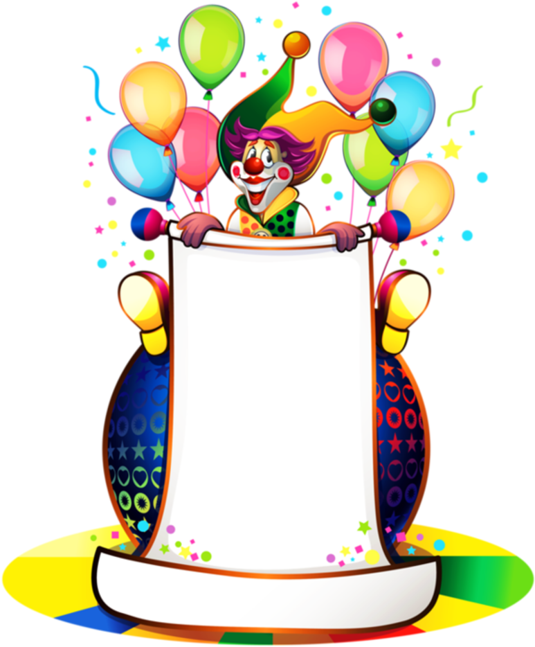 Clown Mit Schreibvorlage - Eğlenceli Powerpoint Arka Planları (800x958)