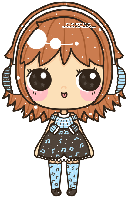 Bonequinha Com Frio - Chica Kawaii Png (422x650)