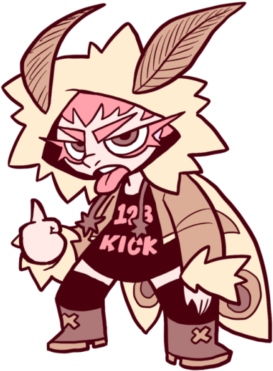 Punk Moth Girl - Cartoon (500x598)