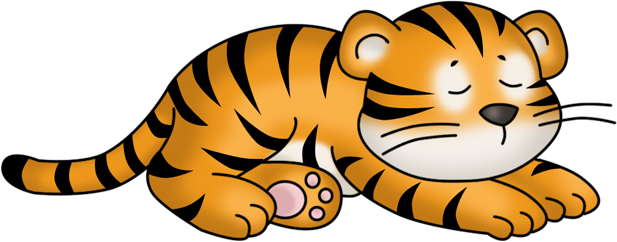 Tiger Sleeping Clipart (617x242)