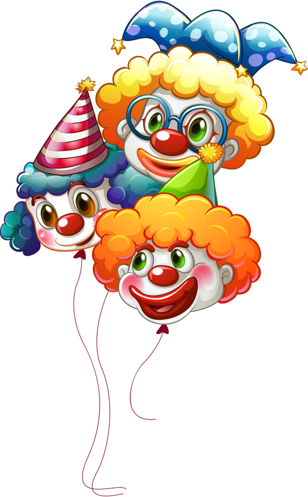 Clown Birthday Card Elegant Clown Balloons Clipart - Livre De Coloriage Clowns 1 (634x1024)