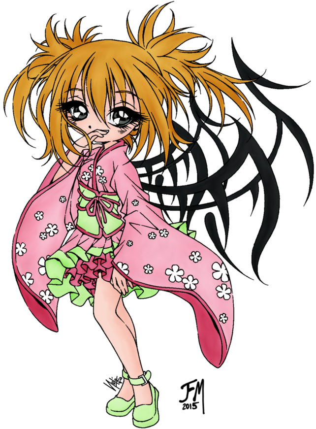 Fate Winged Geisha Girl - Cartoon (781x1023)