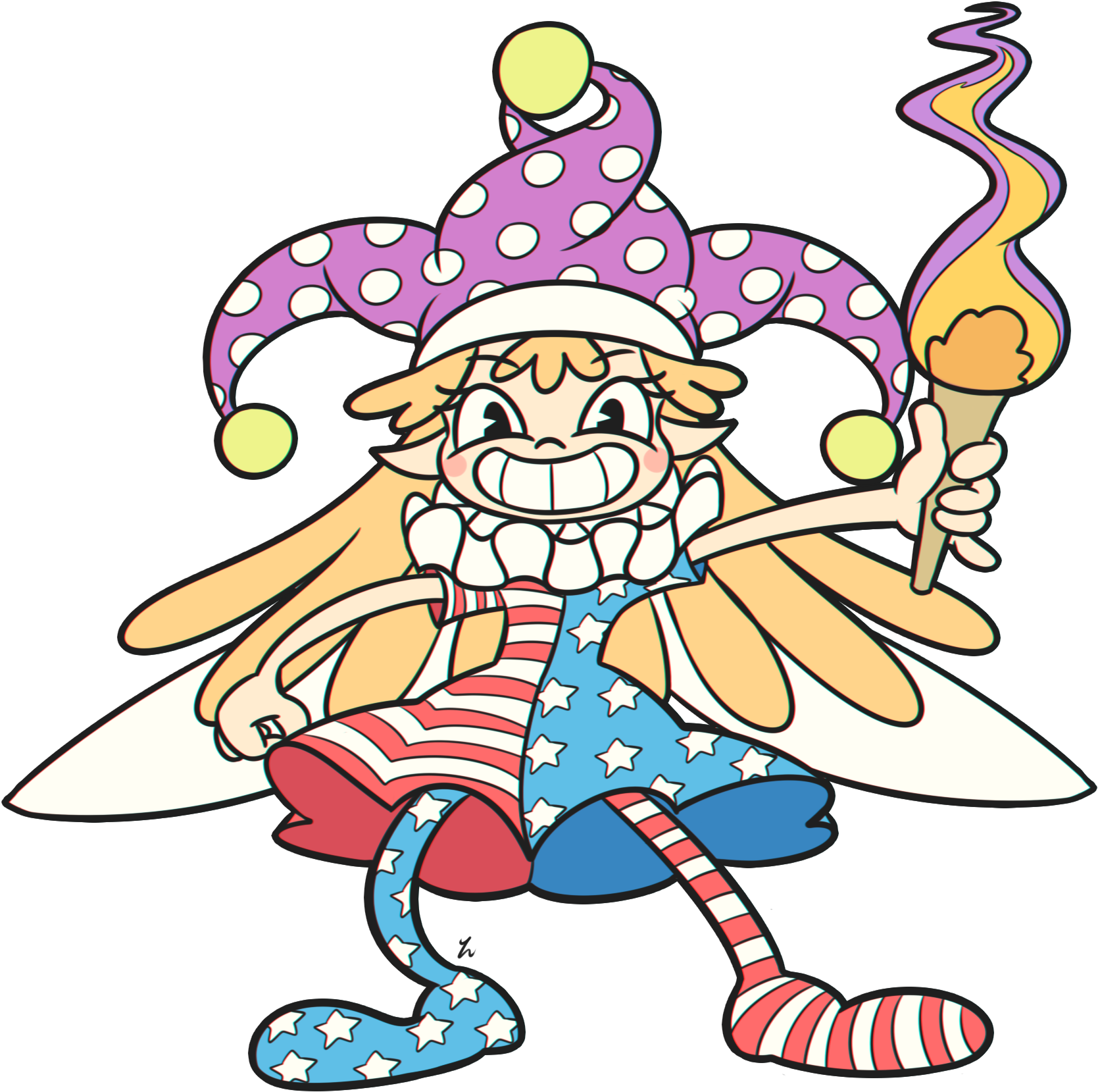 Catscr123 119 9 Clownpiece By Yatsunote - Touhou X Cuphead (1706x1678)