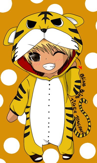 Chibi Tiger Jonghyun By Chocojonginlate - Tiger Chibi (392x657)