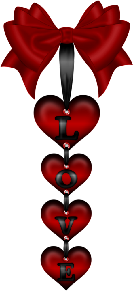 Colorful Heart Png Pic Photo - Hanging Hearts Png Transparent (504x1023)