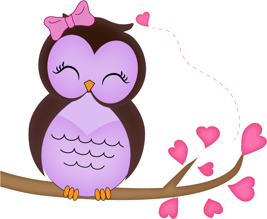Coruja No Galho De Coração - Coruja No Galho Png (894x804)