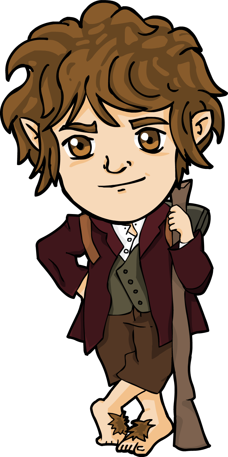 Bilbo Baggins Clipart Chibi Pencil And In Color Bilbo - Hobbit Clipart (789x1580)