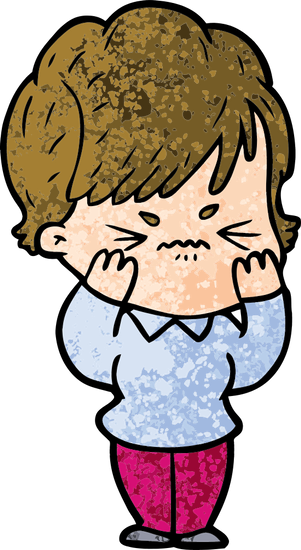 Cartoon Frustrated Woman - Illustration (301x550)