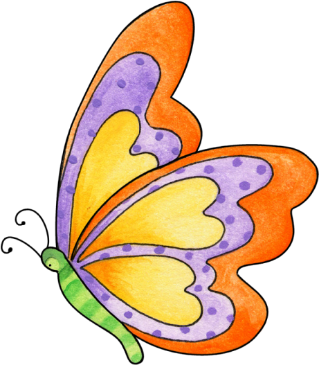 Patchwork Clipart Butterfly - Butterflies Clipart On Transparent Background (500x571)