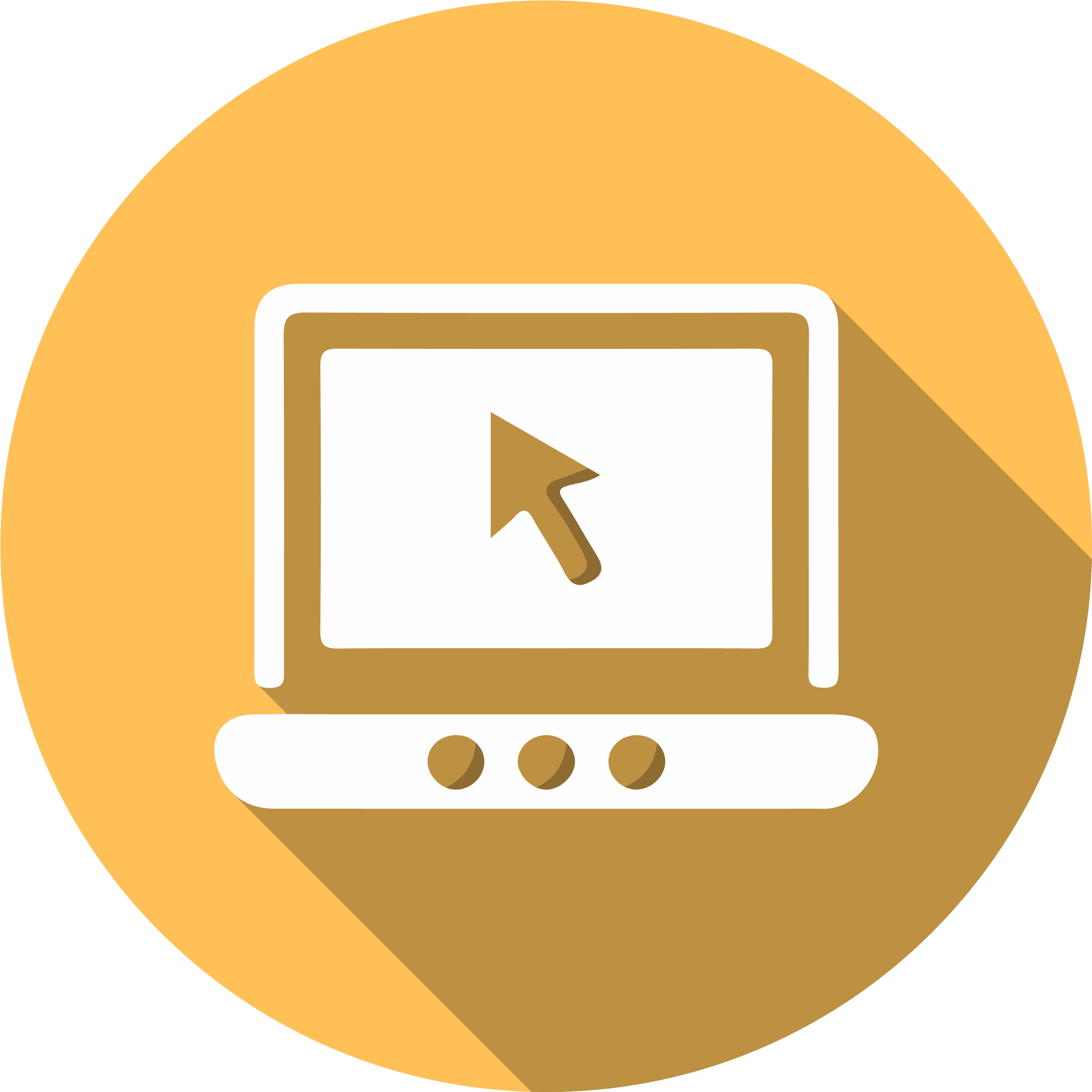 Icon Of A Laptop With A Mouse Button On Screen - Circle (3333x3333)