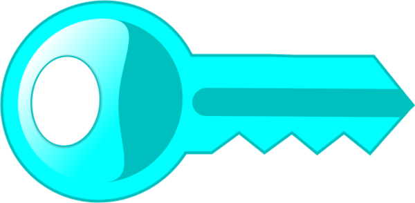 Gradient Clipart - Key Clip Art Blue (600x294)