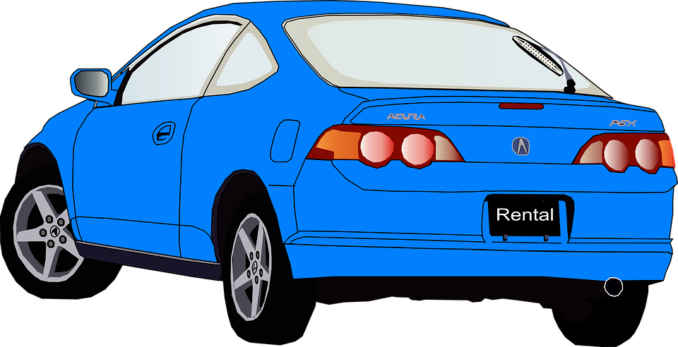 Blue Car Clipart Car Light - Car Clipart Back View (960x492)