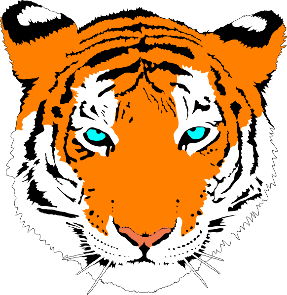 Bengal Tiger Head Cartoon - Sma N 1 Simo (582x597)