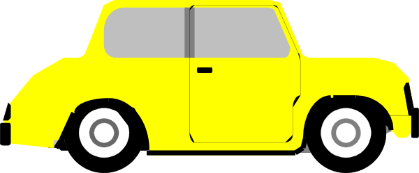 Clip Art Yellow Car (600x249)