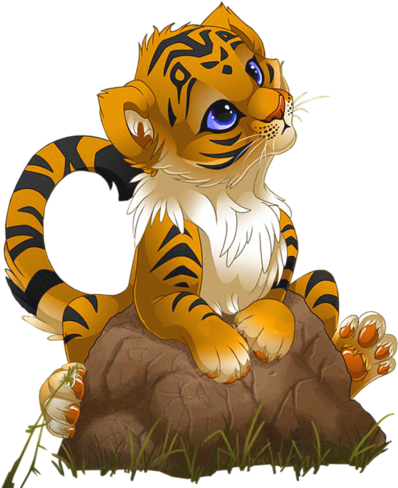 Drawn Tiger Png Tumblr - Png Cartoon (617x711)