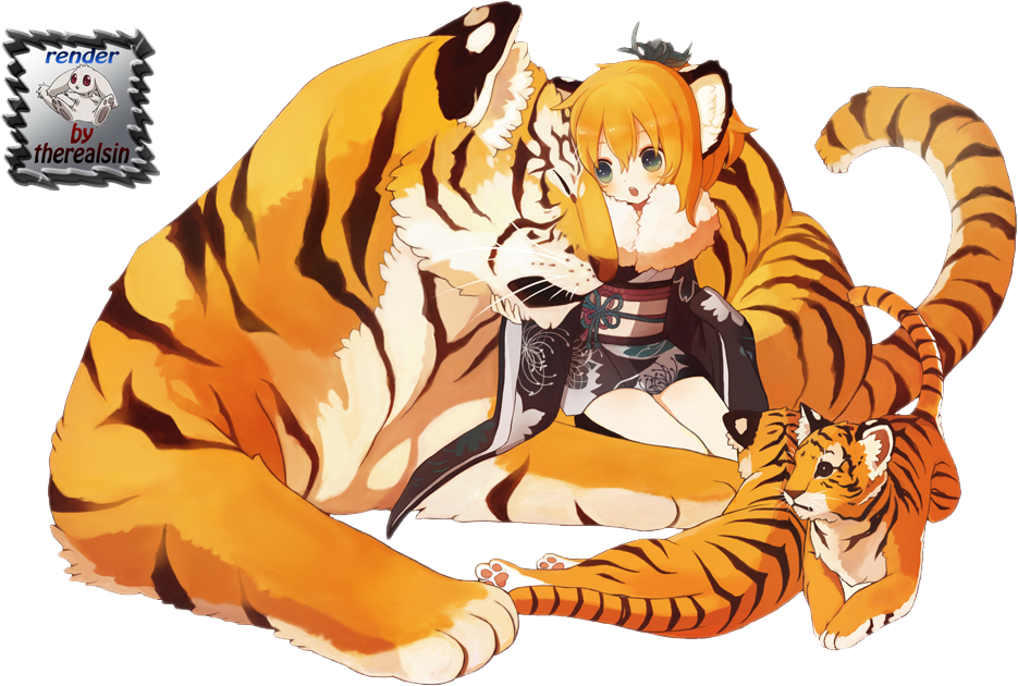 Anime Tiger Girl - Anime Girl Tiger (935x630)
