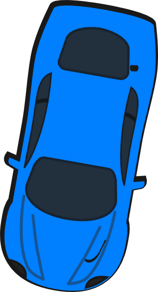 Clipart Car Birds Eye Blue Top View 260 Clip Art At - Cartoon Car Birds Eye View (324x597)