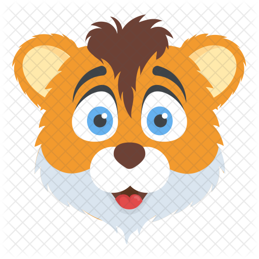 Latest Cartoon Tiger Face Icon With Lion Face Animation - Tiger (512x512)