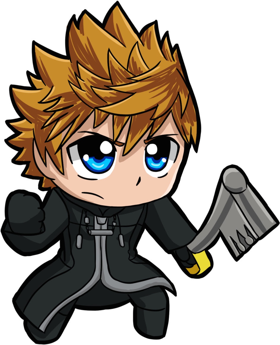 Roxas Kingdom Hearts Iii Chibi Sora - T-shirt (1024x1179)