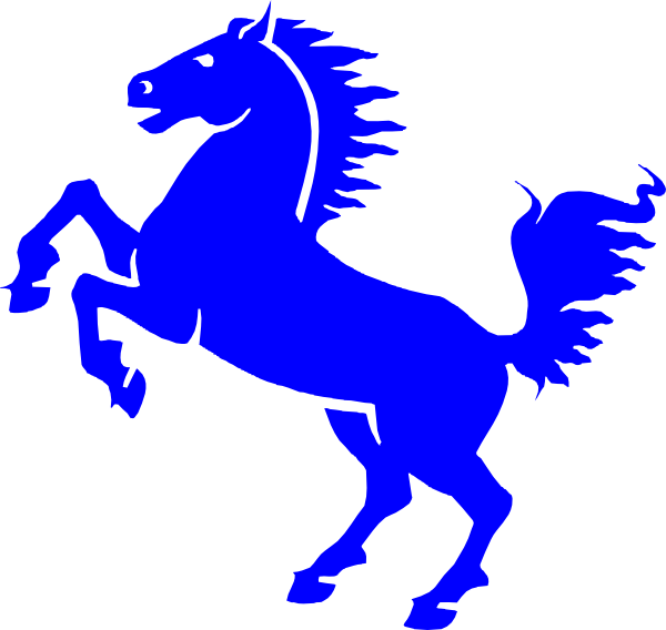 Blue Horse Clipart (600x568)
