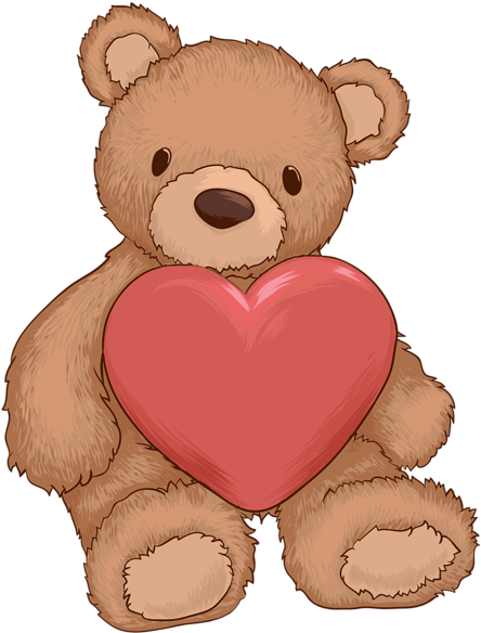 Download - Teddy Bear On A Heart (458x600)