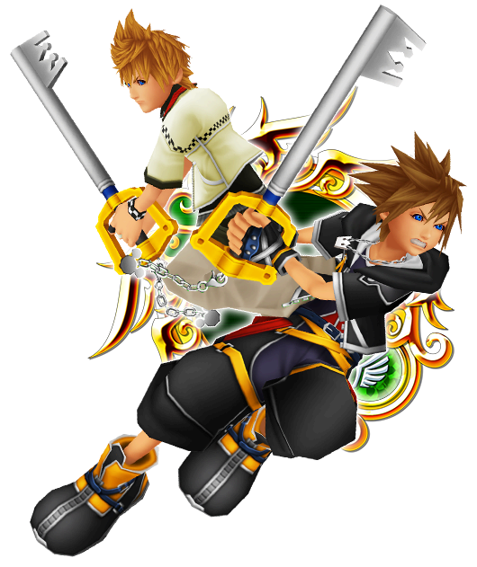 Sora & Roxas - Kingdom Hearts Sora And Roxas (530x631)