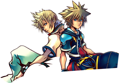 Sora Kingdom Hearts - Kingdom Hearts Sora Kairi Wallscroll (500x300)
