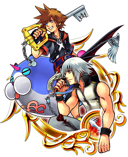 Sora & Riku & Meow Wow - Kingdom Hearts Dream Drop Distance (412x505)