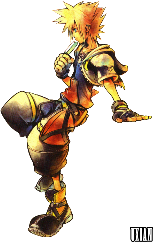 In Which Sora Struggles With Controlling His Heartless - Kingdom Hearts 2 Official Art (664x1023)