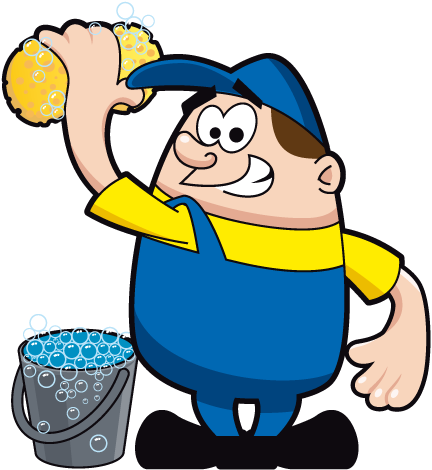 Shop > Car Wash Man - Car Wash Man Cartoon (432x470)
