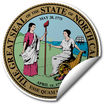 Sticker Of North Carolina Seal - Great Seal Of North Carolina Shower Curtain (352x352)