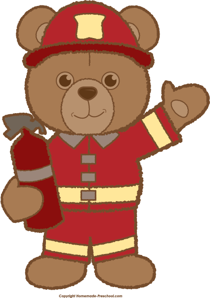 Teddy Bear Clipart Bears Logos Clip Art Bear Clip Art - Firefighter Bear Cartoon (425x603)