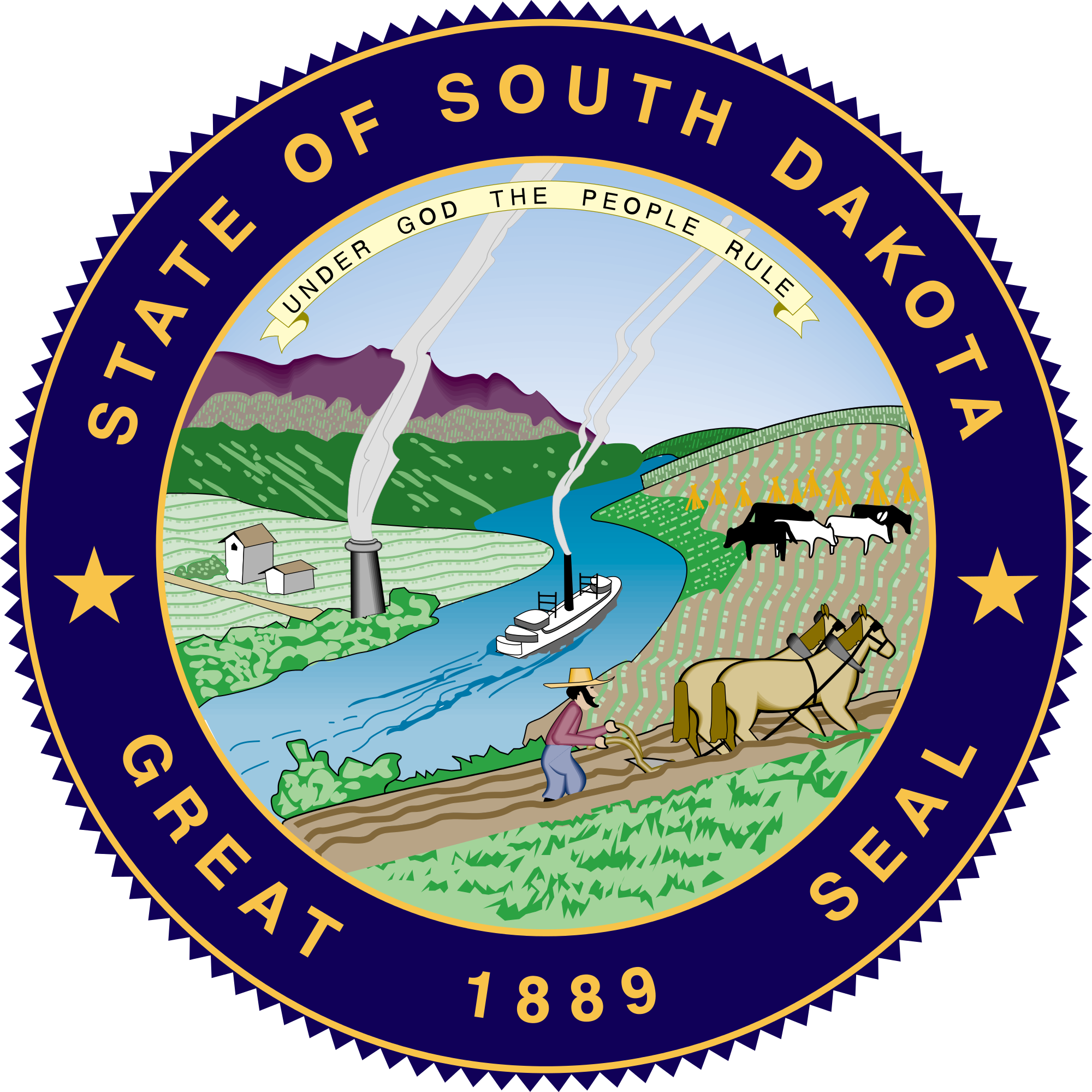 Southdakota-stateseal - Svg - South Dakota State Symbols (2000x2000)