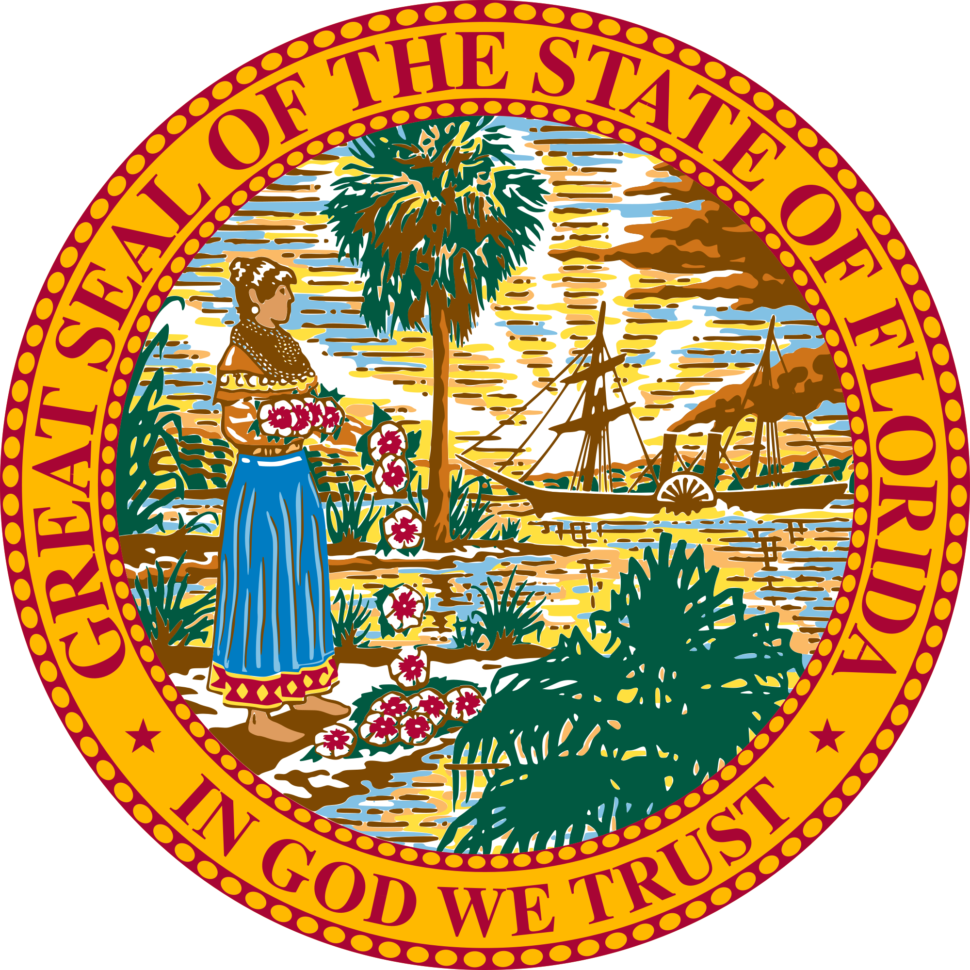 Seal Of Florida Charlotte Criminal Defense Lawyer North - Florida State Flag Seal (2200x2200)