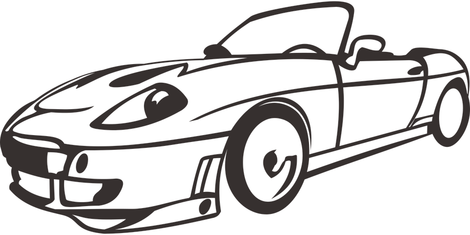 Convertible Car Coloring Pages Free - Carro Desenho Sem Fundo Png (960x480)