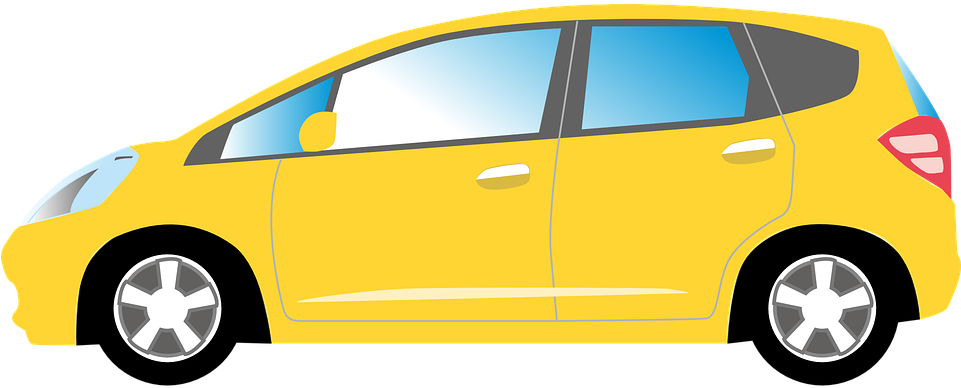 Yellow Car Clipart - Honda Fit Clip Art (960x480)