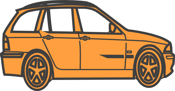 Orange Car Clipart (600x314)