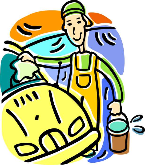 Vector Illustration Of Car Wash Or Carwash Auto Wash - Spalatorie Auto (616x700)