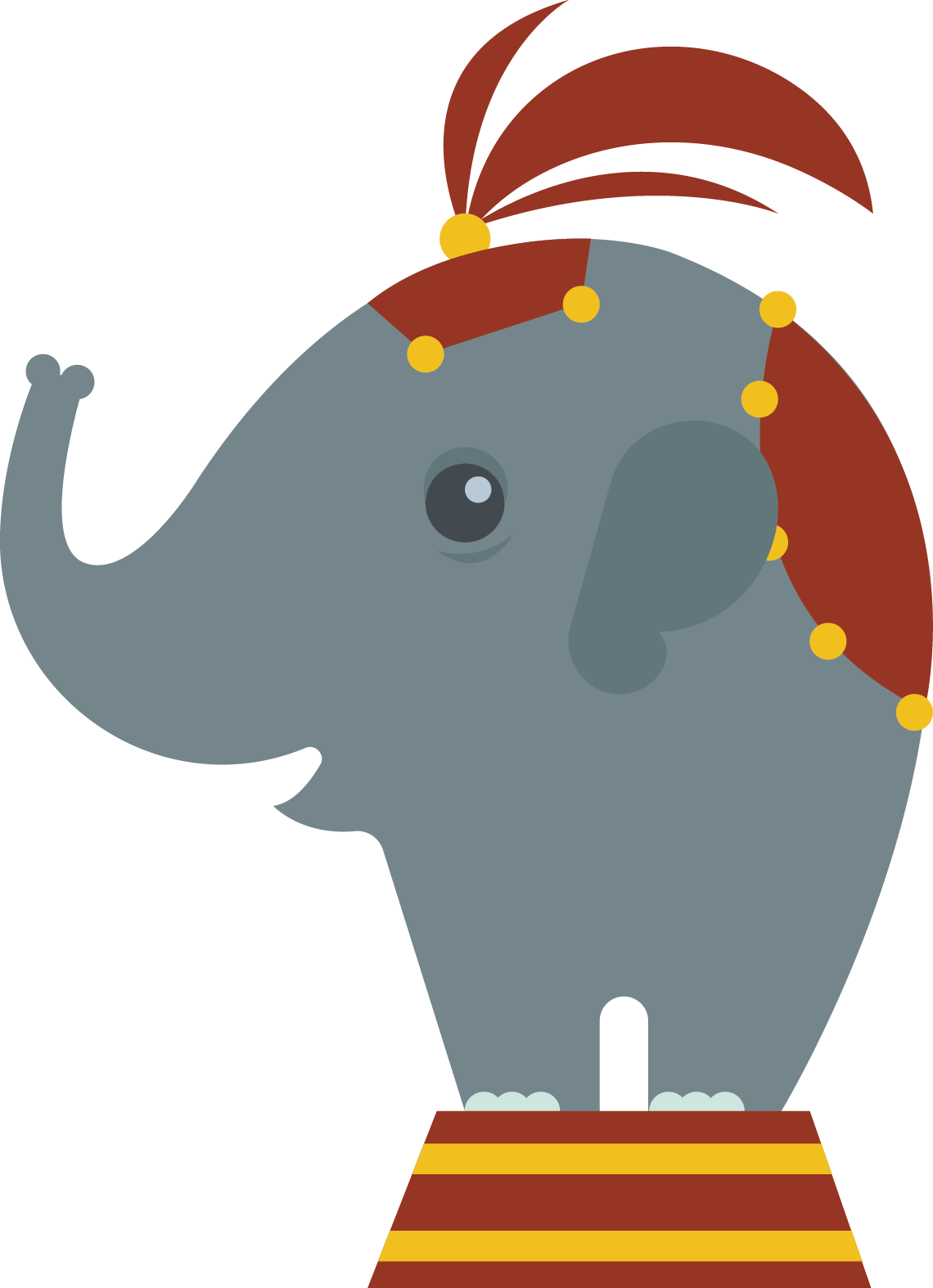 Indian Elephant Circus - Elefante Circo Vector (1140x1574)