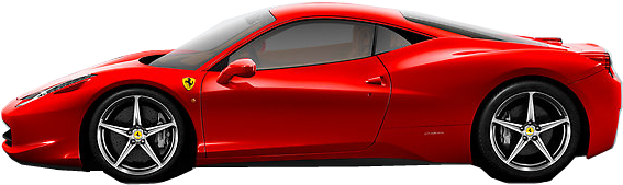 Ferarri Clipart Supercar - Ferrari 488 Side View (650x266)