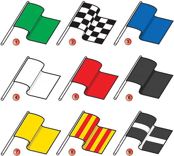 Flags Used In Indycar - Flags In Car Racing (585x548)